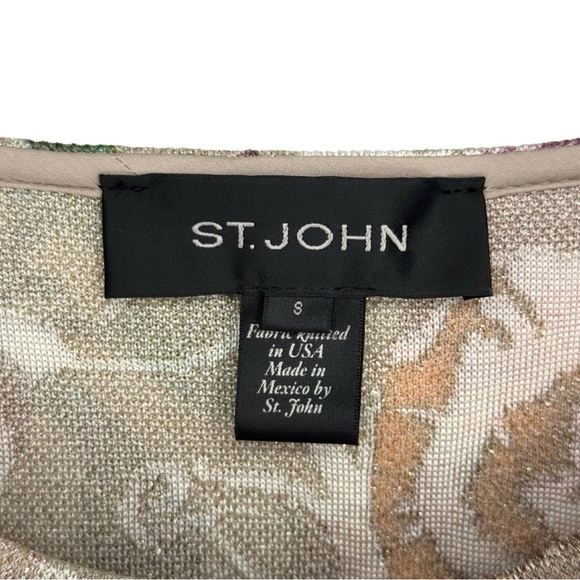 St John Embellished Metallic Floral Jacquard Knit Cardigan 8 Evening Dressy - Picture 6 of 10